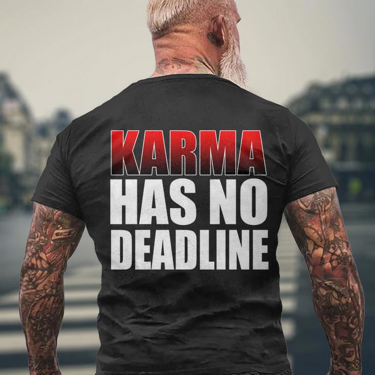 Karma Has No Deadline Tshirt Men's Crewneck Short Sleeve Back Print T-shirt Gifts for Old Men