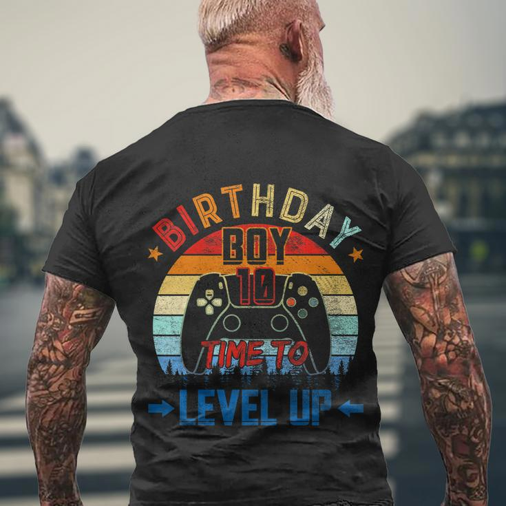 Kids 10Th Birthday Boy Time To Level Up 10 Years Old Boys Gift Men's Crewneck Short Sleeve Back Print T-shirt Gifts for Old Men
