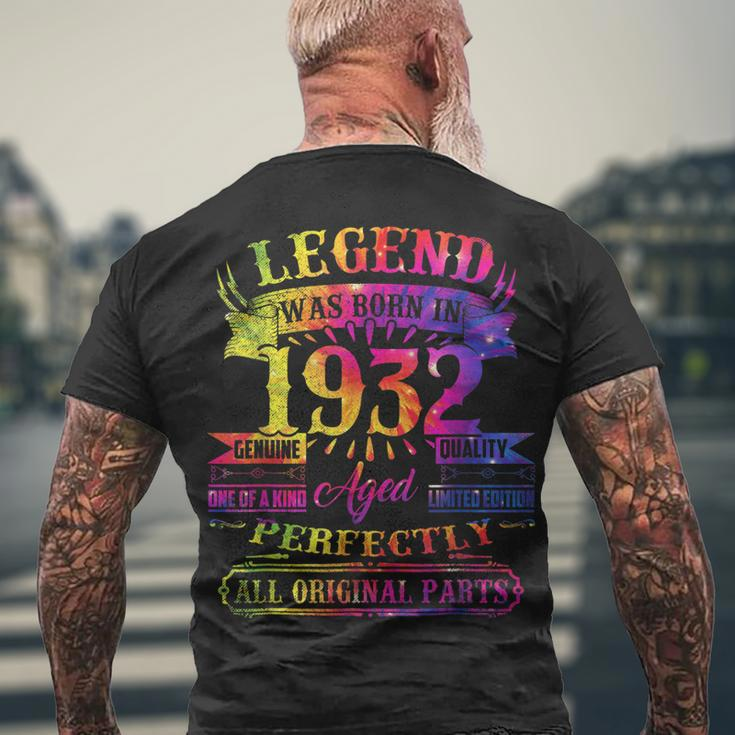 Legend Was Born In 1932 90 Year Old 90Th Birthday Tie Dye Men's T-shirt Back Print Gifts for Old Men