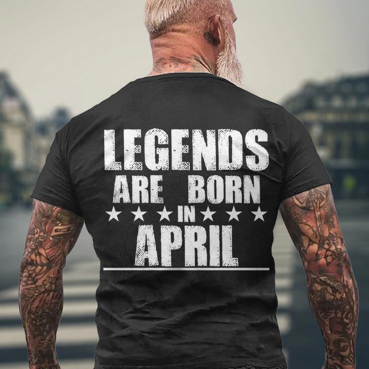 Legends Are Born In April Birthday Men's Crewneck Short Sleeve Back Print T-shirt Gifts for Old Men