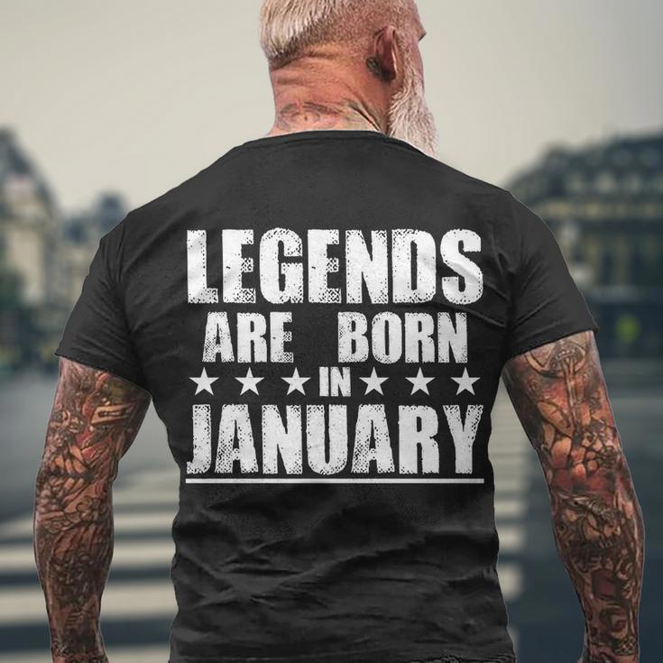 Legends Are Born In January Birthday Tshirt Men's Crewneck Short Sleeve Back Print T-shirt Gifts for Old Men