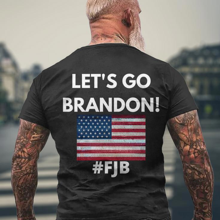 Lets Go Brandon Fjb American Flag Men's Crewneck Short Sleeve Back Print T-shirt Gifts for Old Men