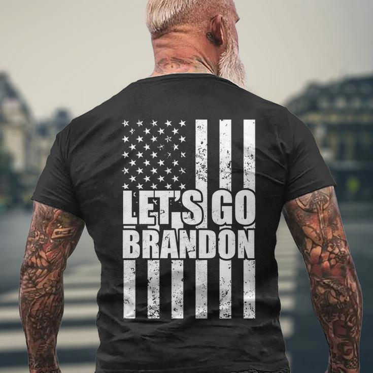 Lets Go Brandon Vintage American Flag Tshirt Men's Crewneck Short Sleeve Back Print T-shirt Gifts for Old Men