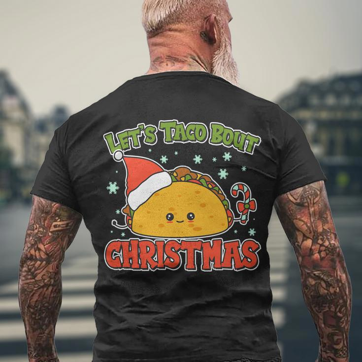 Lets Taco Bout Cute Funny Christmas Men's Crewneck Short Sleeve Back Print T-shirt Gifts for Old Men