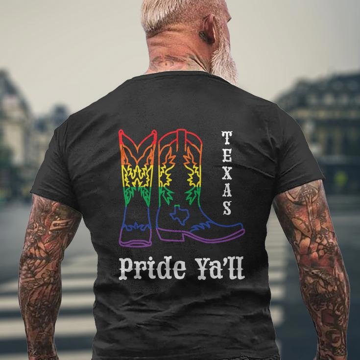 Lgbt Texas Human Gay Pride Month Transgender Rainbow Lesbian Men's Crewneck Short Sleeve Back Print T-shirt Gifts for Old Men