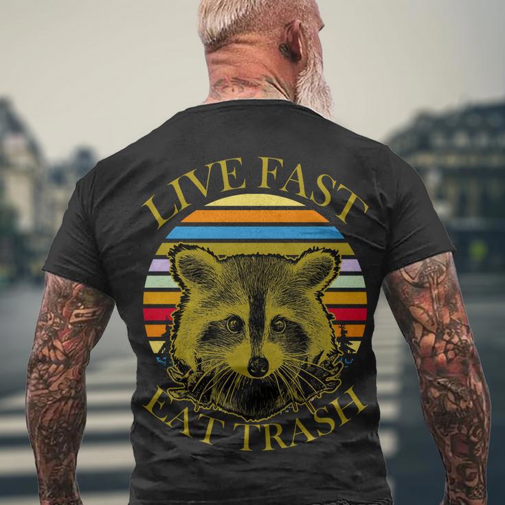 Live Fast Eat Trash V2 Men's Crewneck Short Sleeve Back Print T-shirt Gifts for Old Men