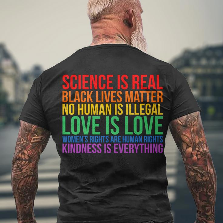 Love Kindness Science Black Lives Lgbt Equality Tshirt Men's Crewneck Short Sleeve Back Print T-shirt Gifts for Old Men
