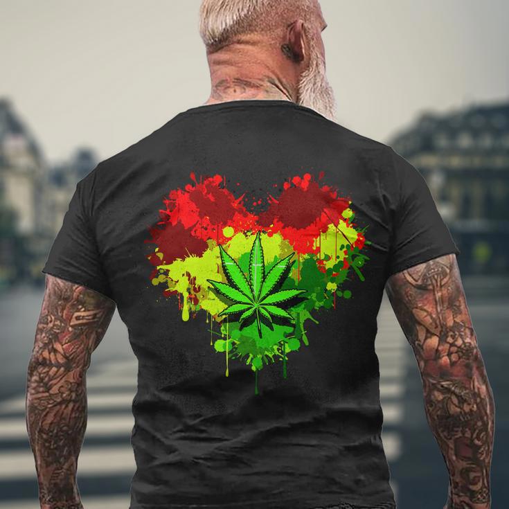 Love Weed Medical Marijuana Tshirt Men's Crewneck Short Sleeve Back Print T-shirt Gifts for Old Men