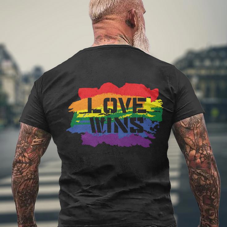 Love Wins Lgbt Gay Pride Lesbian Bisexual Ally Quote V4 Men's Crewneck Short Sleeve Back Print T-shirt Gifts for Old Men