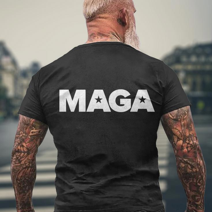 Maga Distressed Logo Make America Great Again Tshirt Men's Crewneck Short Sleeve Back Print T-shirt Gifts for Old Men