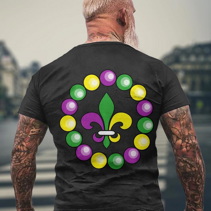 Mardi Gras Beads V2 Men's Crewneck Short Sleeve Back Print T-shirt Gifts for Old Men