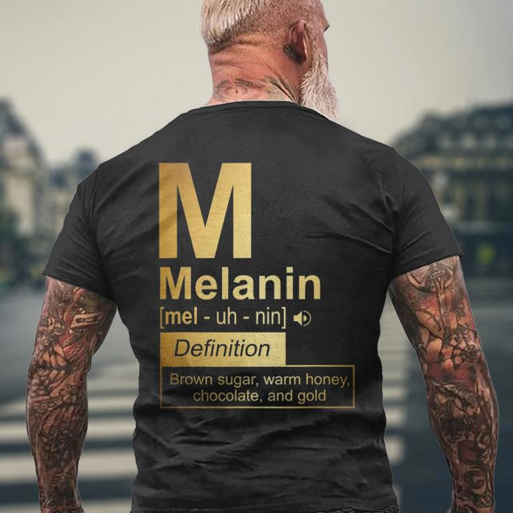 Melanin Brown Sugar Warm Honey Chocolate Black Gold Men's Back Print T-shirt Gifts for Old Men