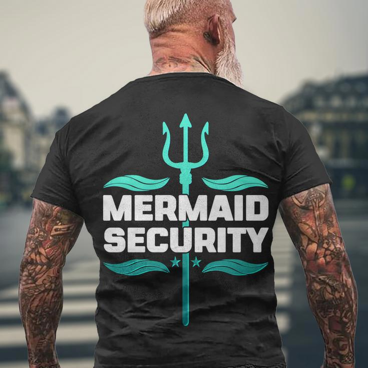 Mermaid Security Trident Men's Crewneck Short Sleeve Back Print T-shirt Gifts for Old Men