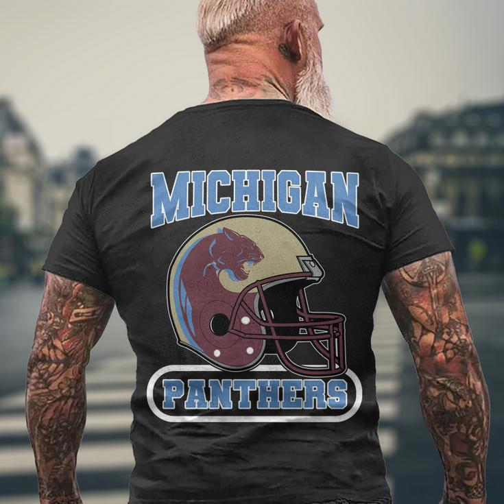 Michigan Panthers Football Logo Men's Crewneck Short Sleeve Back Print T-shirt Gifts for Old Men