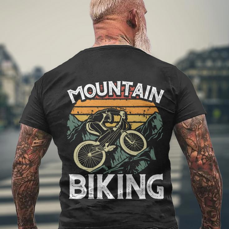 Mountain Bike Cycling Bicycle Mountain Biking Gift Tshirt Men's Crewneck Short Sleeve Back Print T-shirt Gifts for Old Men