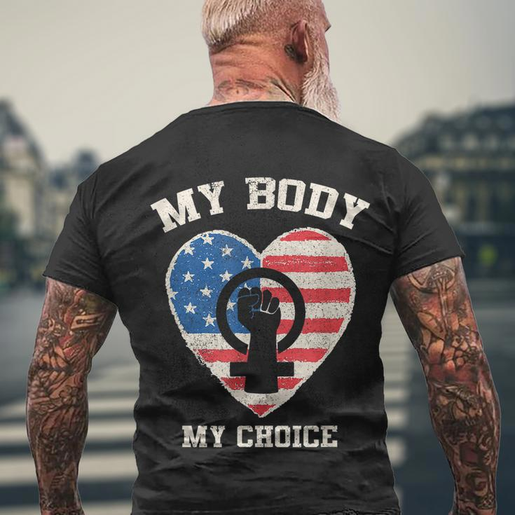 My Body My Choice Pro Choice Women’S Rights Feminism Men's Crewneck Short Sleeve Back Print T-shirt Gifts for Old Men