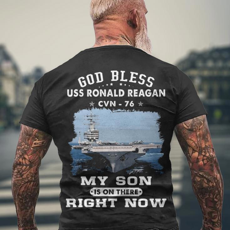 My Son Is On Uss Ronald Reagan Cvn Men's Crewneck Short Sleeve Back Print T-shirt Gifts for Old Men