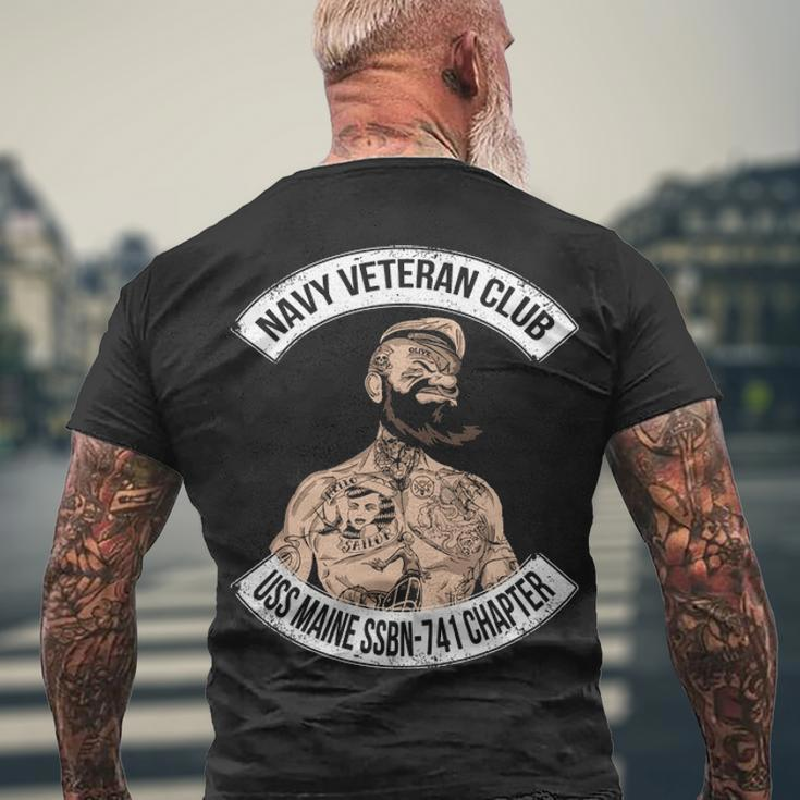 Navy Uss Maine Ssbn Men's Crewneck Short Sleeve Back Print T-shirt Gifts for Old Men
