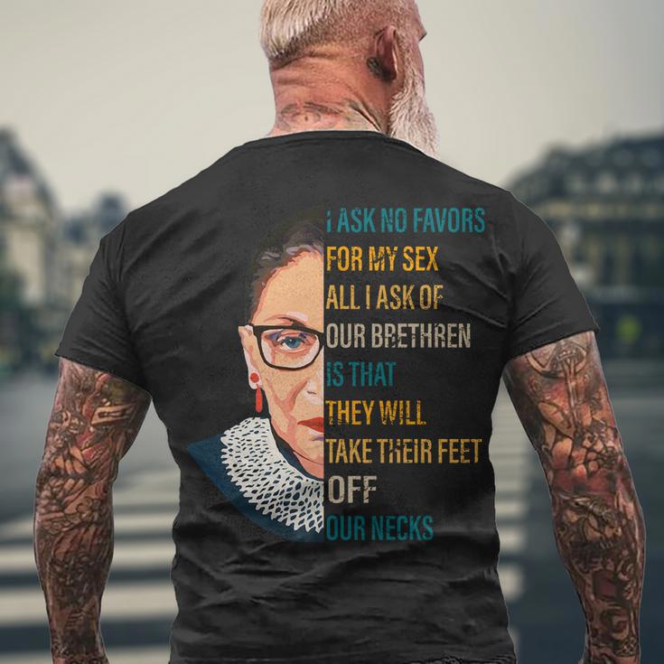 Notorious Rbg Ask No Favors Quote Men's Crewneck Short Sleeve Back Print T-shirt Gifts for Old Men