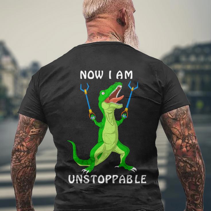 Now I Am Unstoppable Dinosaur Men's Crewneck Short Sleeve Back Print T-shirt Gifts for Old Men