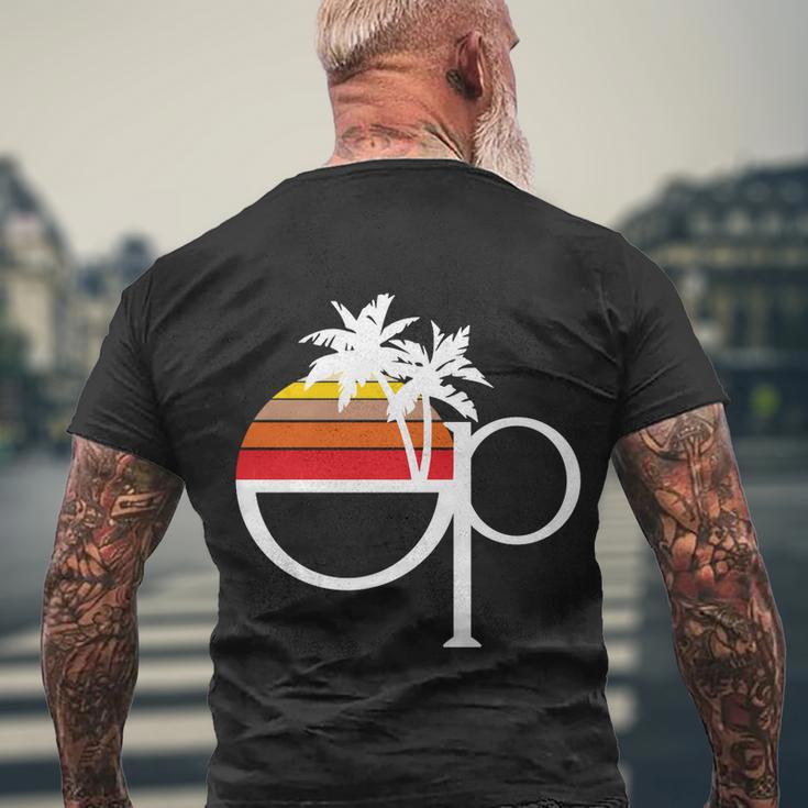 Ocean Pacific 80S Retro Sunset Men's Crewneck Short Sleeve Back Print T-shirt Gifts for Old Men