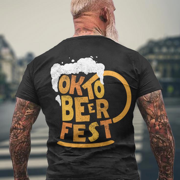 Oktoberfest Beer Fest Logo Men's Crewneck Short Sleeve Back Print T-shirt Gifts for Old Men