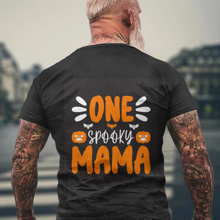 One Spooky Mama Halloween Quote Men's Crewneck Short Sleeve Back Print T-shirt Gifts for Old Men