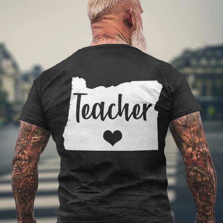 Oregon Teacher Red For Ed Men's Crewneck Short Sleeve Back Print T-shirt Gifts for Old Men