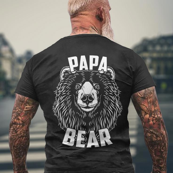 Papa Bear Fathers Day Tshirt Men's Crewneck Short Sleeve Back Print T-shirt Gifts for Old Men