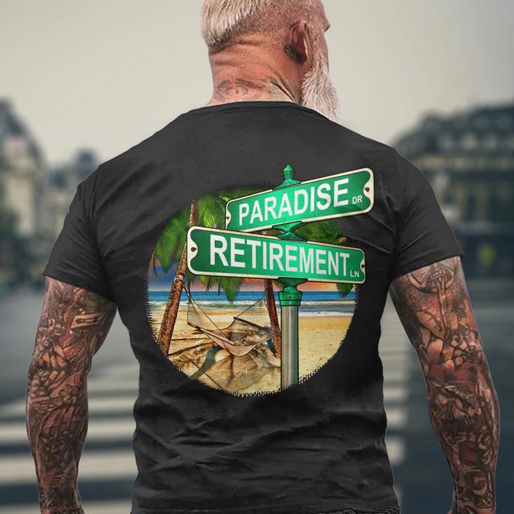 Paradise Dr Retirement Ln Men's Crewneck Short Sleeve Back Print T-shirt Gifts for Old Men