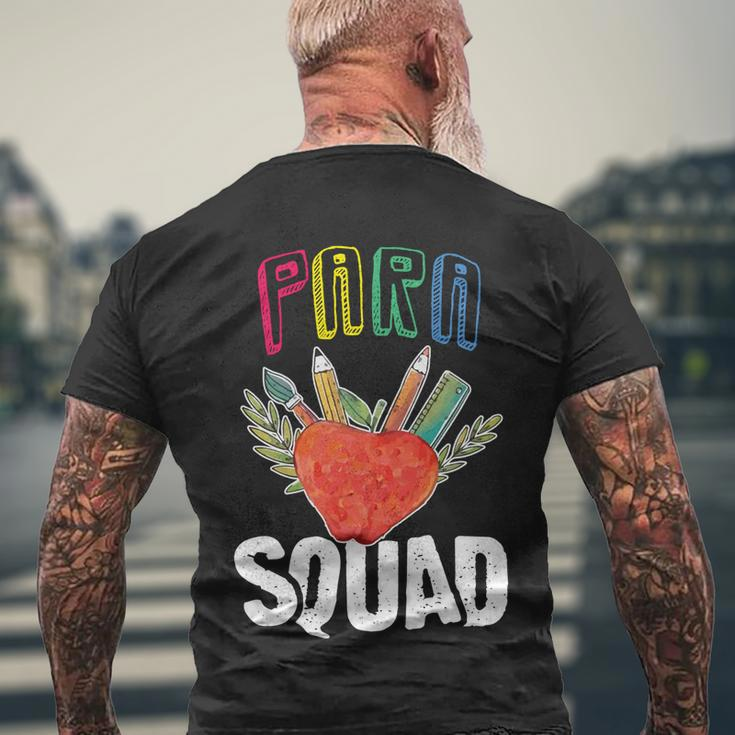 Paraprofessional Squad Para Squad Special Ed Teacher Great Gift Men's Crewneck Short Sleeve Back Print T-shirt Gifts for Old Men