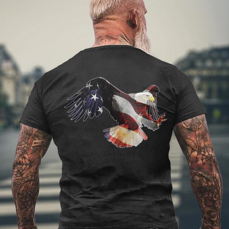 Patriotic American Bold Eagle Men's Crewneck Short Sleeve Back Print T-shirt Gifts for Old Men