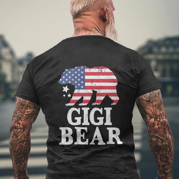 Patriotic Flag Matching Family 4Th Of July Gigi Bear Men's Crewneck Short Sleeve Back Print T-shirt Gifts for Old Men