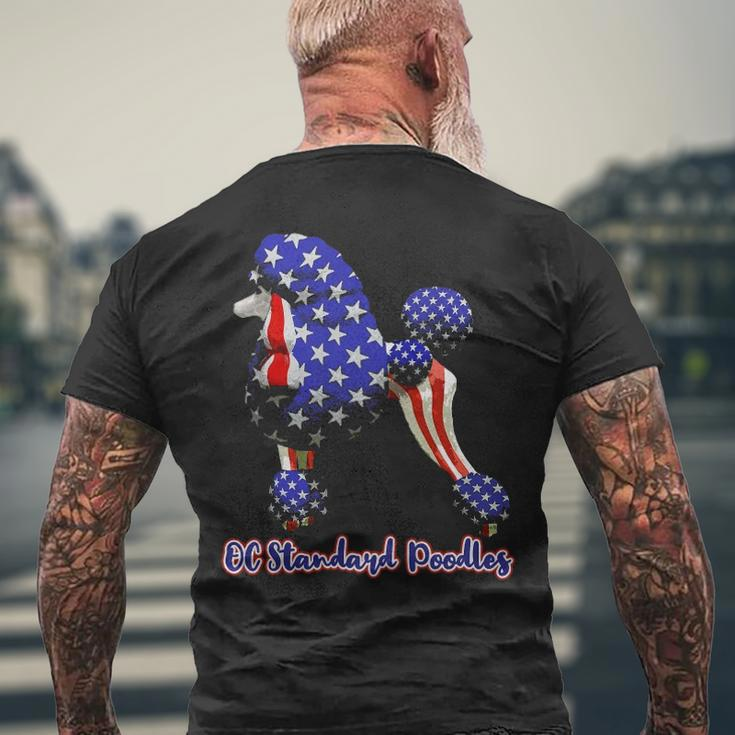Patriotic Flag Poodle For American Poodle Lovers Men's Back Print T-shirt Gifts for Old Men