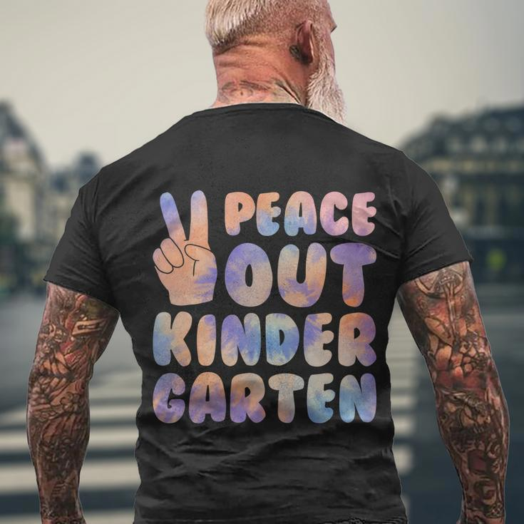 Peace Out Kindergarten Grade 2022 Happy Last Day Of School Cool Gift Men's Crewneck Short Sleeve Back Print T-shirt Gifts for Old Men