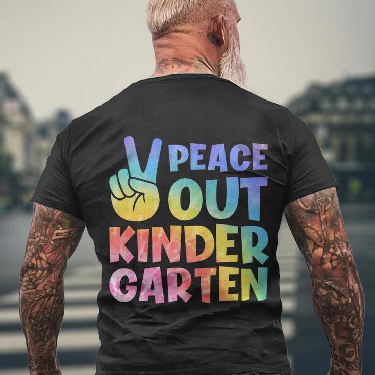 Peace Out Kindergarten Grade 2022 Happy Last Day Of School Gift Men's Crewneck Short Sleeve Back Print T-shirt Gifts for Old Men