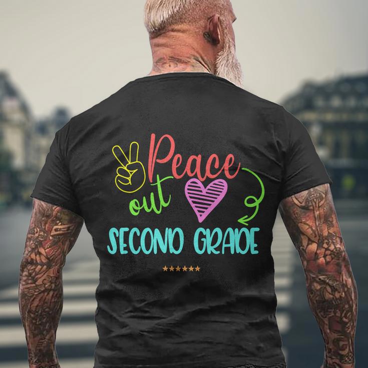 Peace Out Second Grade Graphic Plus Size Shirt For Teacher Female Male Students Men's Crewneck Short Sleeve Back Print T-shirt Gifts for Old Men