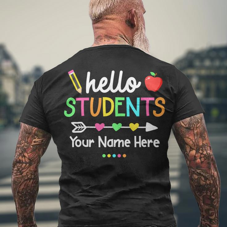 Personalized Teacher Shirt Back To School Hello Students Men's T-shirt Back Print Gifts for Old Men