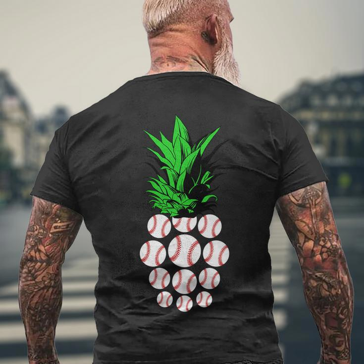 Pineapple Baseball Tshirt Men's Crewneck Short Sleeve Back Print T-shirt Gifts for Old Men