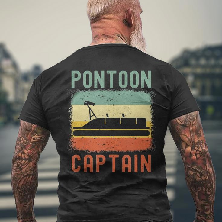 Pontoon Captain Retro Vintage Boat Lake Outfit Men's Back Print T-shirt Gifts for Old Men