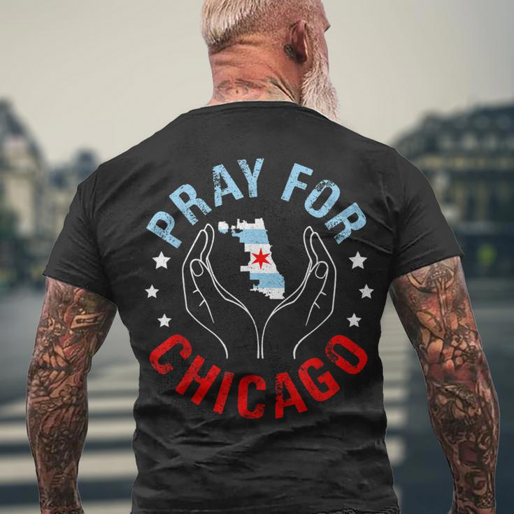 Pray For Chicago Chicago Shooting Support Chicago Men's T-shirt Back Print Gifts for Old Men