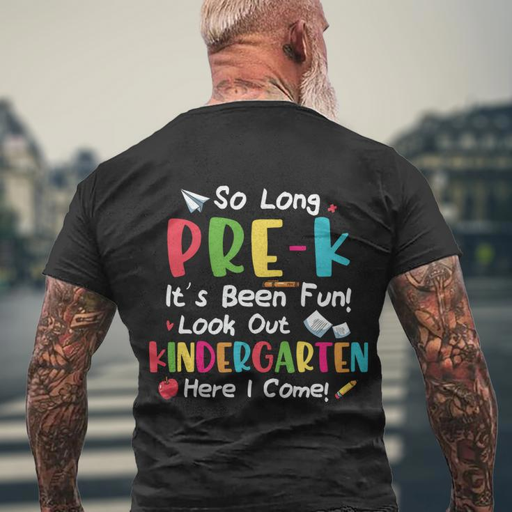 Pre Kindergarten So Long Its Been Fun Back To School First Day Of School Men's Crewneck Short Sleeve Back Print T-shirt Gifts for Old Men