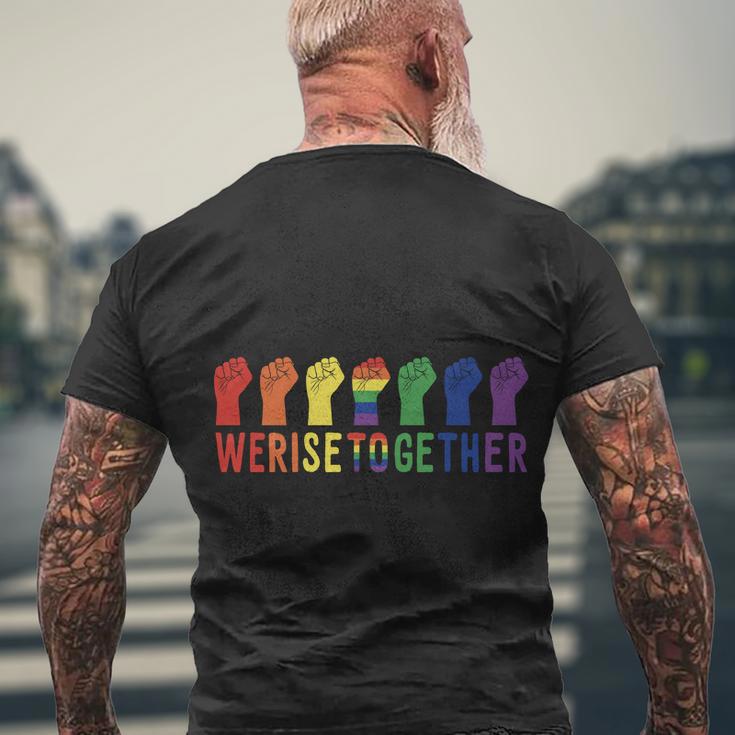 Pride Month We Rise Together Lgbt Pride Men's Crewneck Short Sleeve Back Print T-shirt Gifts for Old Men