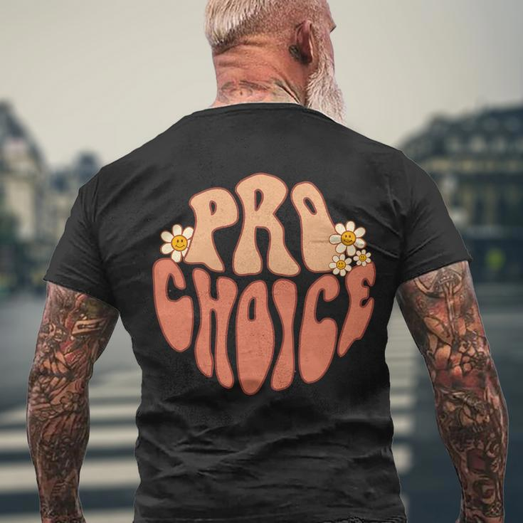 Pro Choice Floral Men's Crewneck Short Sleeve Back Print T-shirt Gifts for Old Men