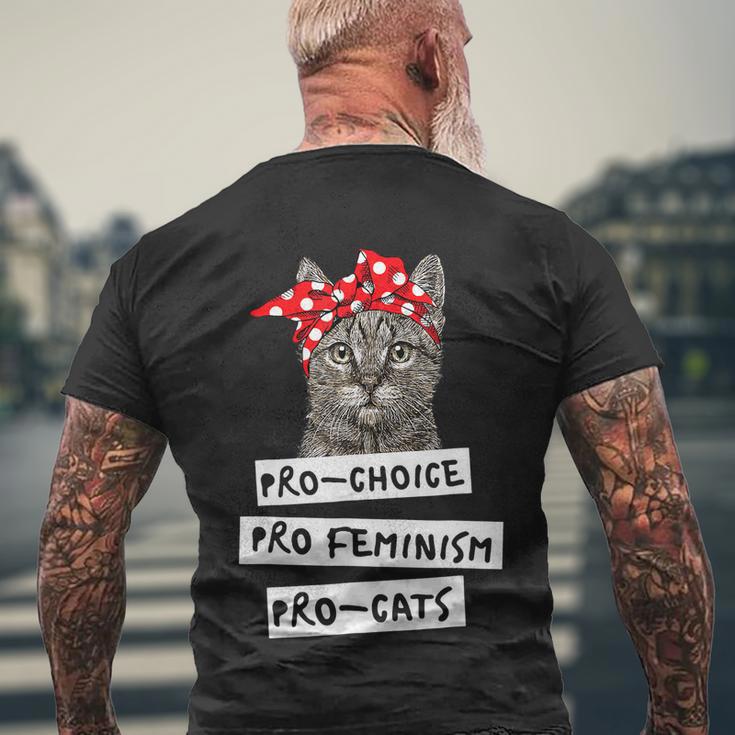 Pro Choice Pro Feminism Pro Cats Shirt Gift Men's Crewneck Short Sleeve Back Print T-shirt Gifts for Old Men