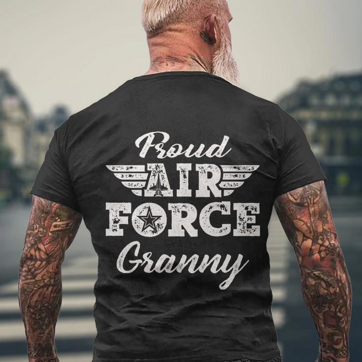 Proud Air Force Granny Pride Military Family Grandma Men's Crewneck Short Sleeve Back Print T-shirt Gifts for Old Men