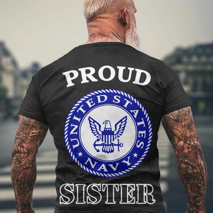 Proud United States Navy Sister Men's Crewneck Short Sleeve Back Print T-shirt Gifts for Old Men