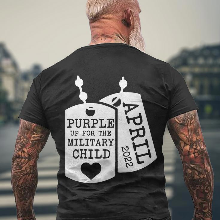 Purple Up For Military Children April 2022 Tshirt Men's Crewneck Short Sleeve Back Print T-shirt Gifts for Old Men