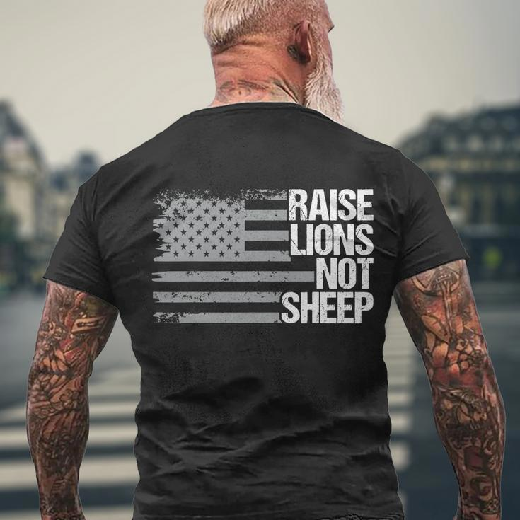 Raise Lions Not Sheep American Patriot Patriotic Lion Tshirt Men's T-shirt Back Print Gifts for Old Men