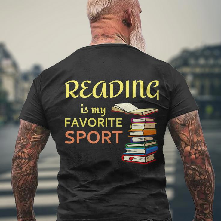 Reading Is My Favorite Sport A Cute And Funny Gift For Bookworm Book Lovers Book Men's Crewneck Short Sleeve Back Print T-shirt Gifts for Old Men